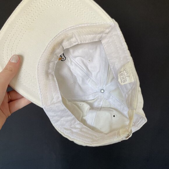 White Adjustable Cotton Baseball Cap With Embroidered Duck Design one size - Picture 5 of 6